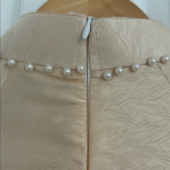 Vietnamese Ao Dai Dress with Beaded Pearls and Pants Set - Picture 4 of 12